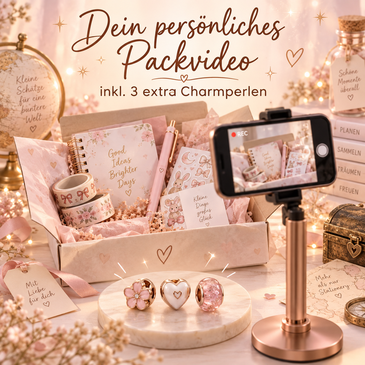 Garantiertes Packvideo + 3 Extra-Charms